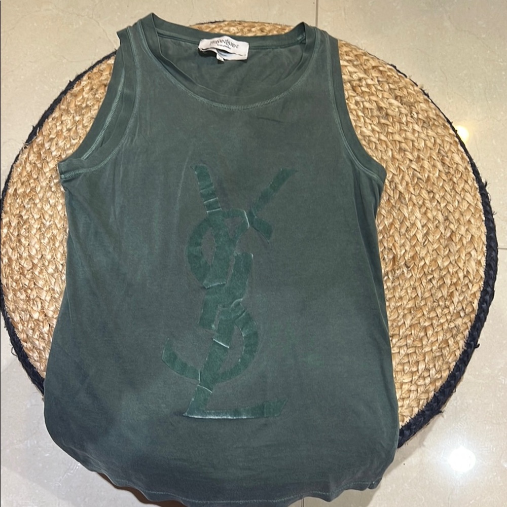 YSL Green Sleeveless Top Size Medium
